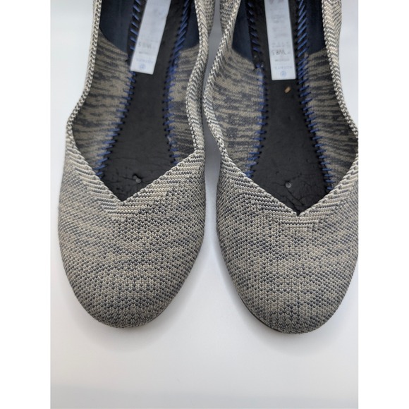 Rothys The Flat Mesh Knit Ballet Flats Women Size 8.5 Grey Blue Comfort Shoes - Picture 4 of 4